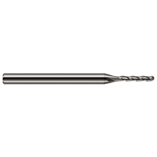 Picture of Harvey Tool 12609 Dia 9/64 LOC 0.7500 OAL3.00 End Mill Standard Flute Standard Helix Carbide Uncoated Single End Ball NoseBall